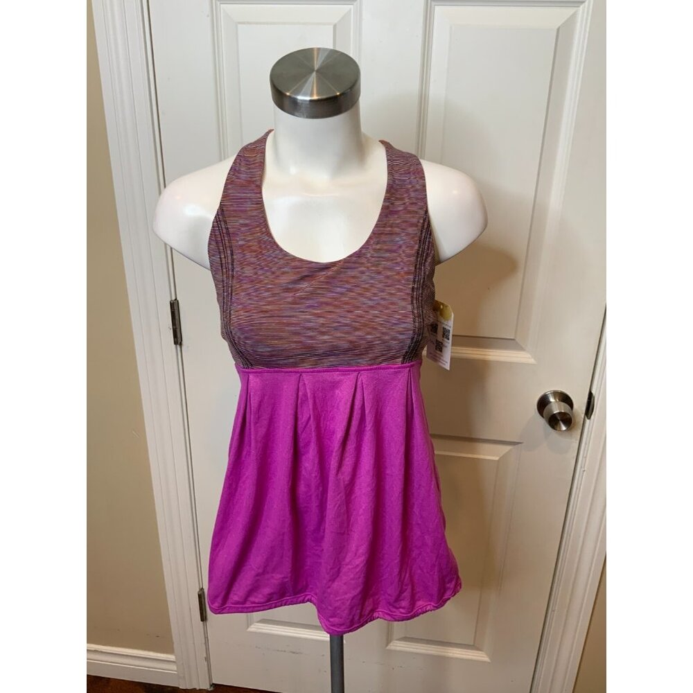 Lululemon Power Dance Babydoll Light Purple Microstripe Racerback Tank Size 6